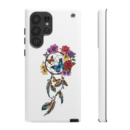Dreamcatcher &  Butterflies White — Tough Galaxy S10-S25 Series Protective Cover