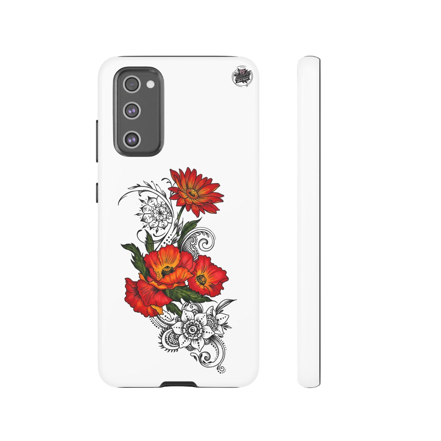 Floral Red Poppy - Tough Galaxy Phone Case Series S10-S25 Series