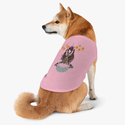 Yoga Goddess Meditation Lotus - Pink Pet  Tank Top – White Pet Tank Top