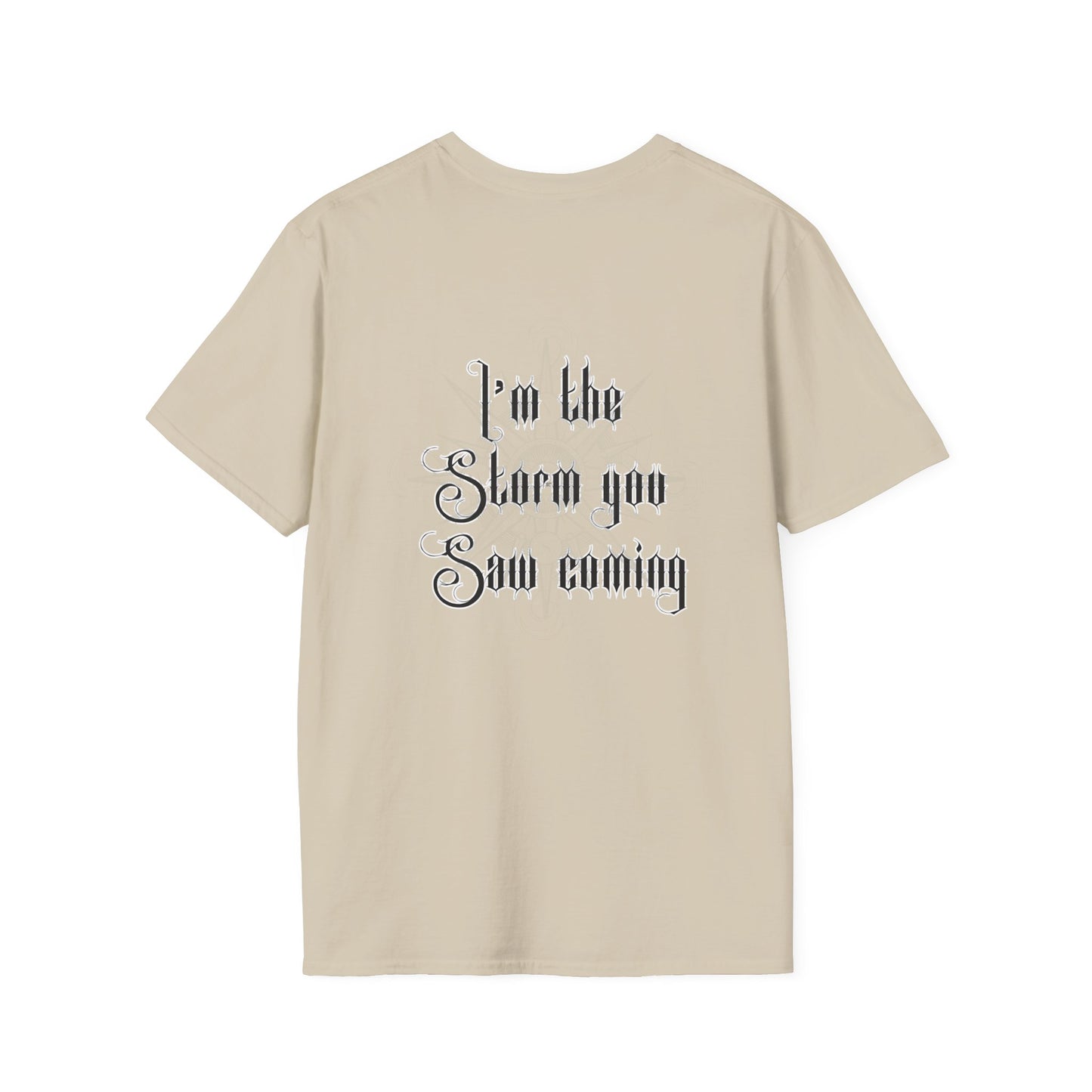 Live Free, Sail Wild Pirate Lady with Back Quote "I’m the Storm You Saw Coming" - Tshirt