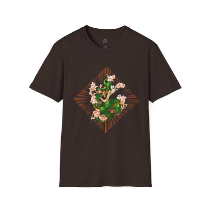 Snake and Cherry Blossoms - Unisex Softstyle T-Shirt