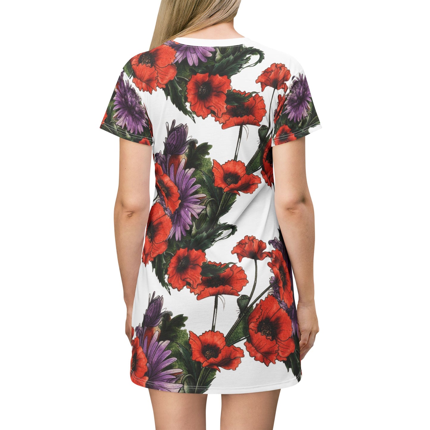 Red Poppy Purple Aster - Dress