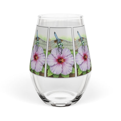 Dragonfly Hibiscus - Stemless Wine Glass, 11.75oz