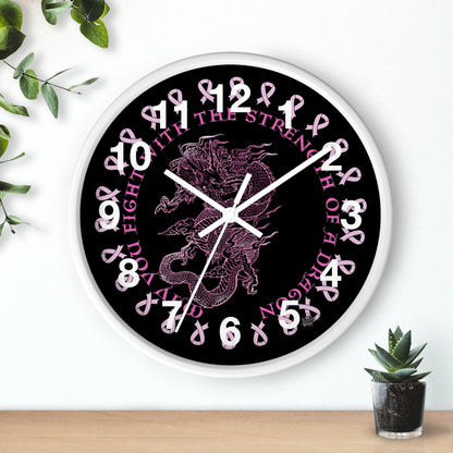 Dragon Strength - Wall Clock Black Background