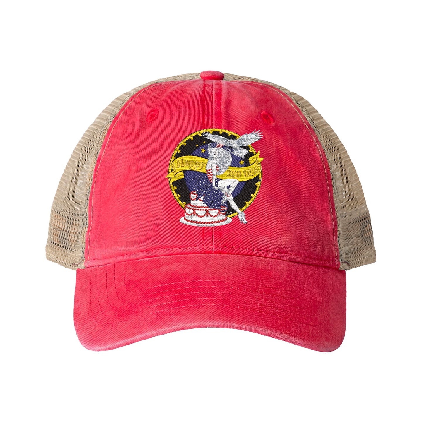 Happy 250th Birthday America — Women's Washed Mesh-Back Cap
