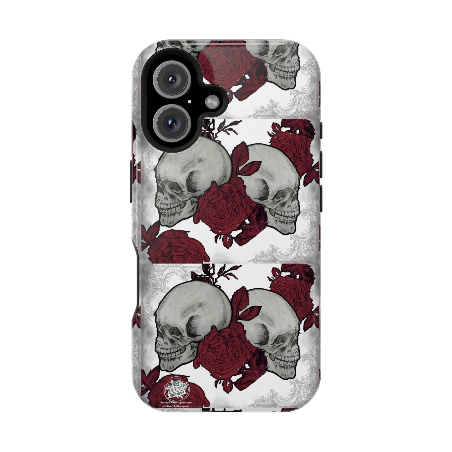 Skulls and Roses Tattoo Art - iPhone Case