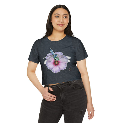 Dragonfly Hibiscus - Cropped TShirt 6 colors (XS-2XL)
