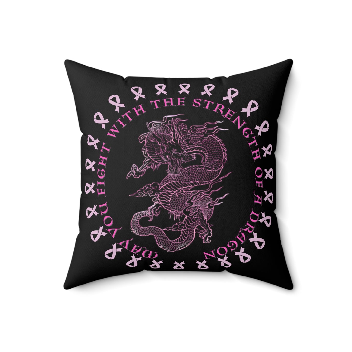 Dragon Strength, Square Pillow, Home Decor, Black Pillow