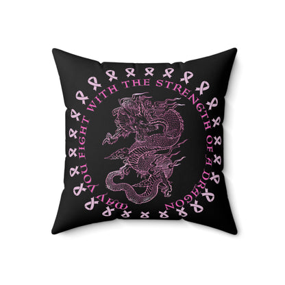 Dragon Strength, Square Pillow, Home Decor, Black Pillow