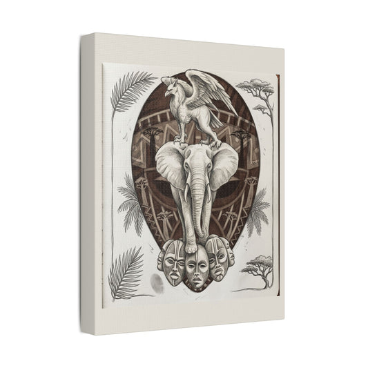 African-Inspired Totem Tattoo - Satin Canvas Print — 11" x 14" Wall Art