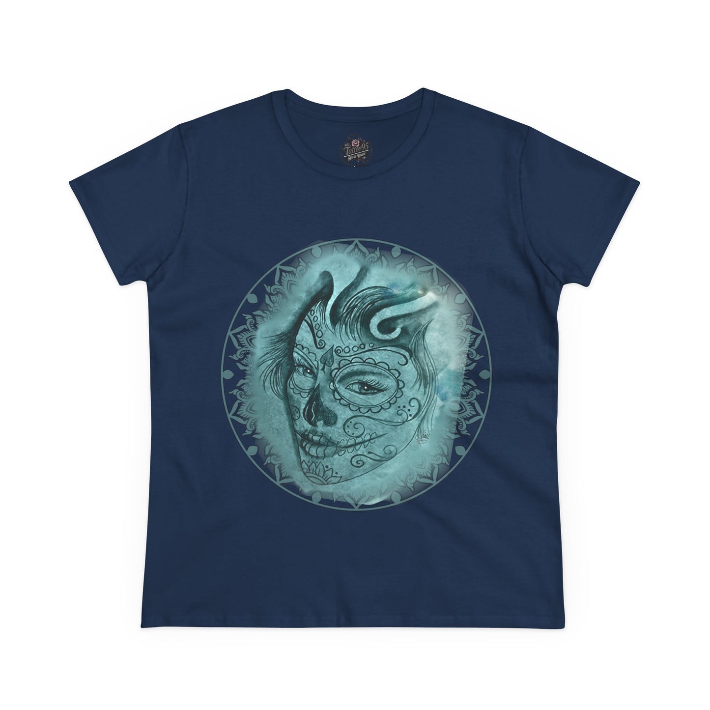 Beautiful Face Tattoo Artwork - Pre-Shrunk, semi-fitted silhouette tshirt