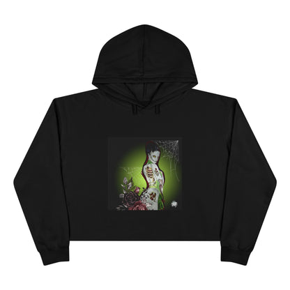 Zombie Lady Deadrah - Crop Hoodie Sweatshirt Gothic Black