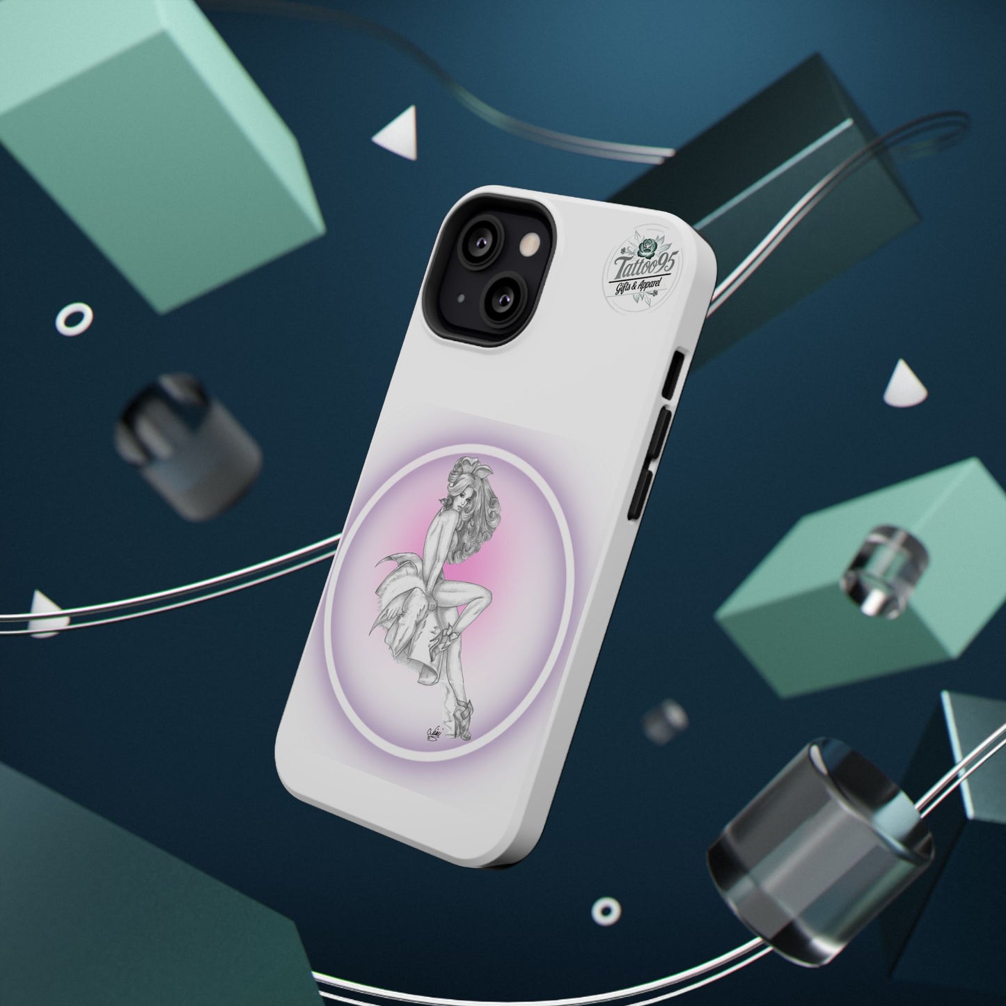 Pretty Bunny Vintage Artwork - iPhone Case