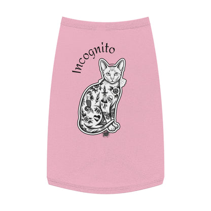 Incognito Tattoo Cat Pet Tank Top — Funny 'Incognito' Graphic Tank for Large Dogs
