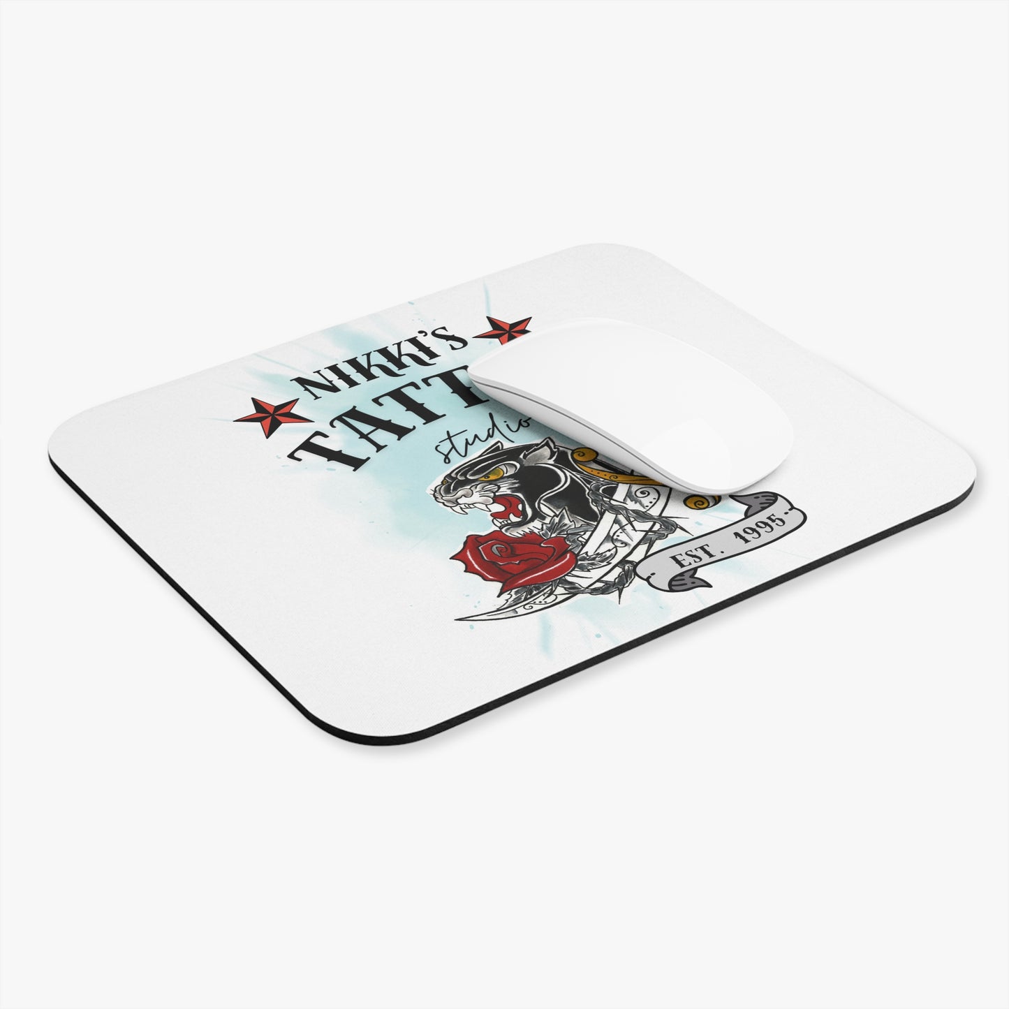 Nikki's Tattoo Studio Collection - Panther Dagger Rose - Mouse Pad
