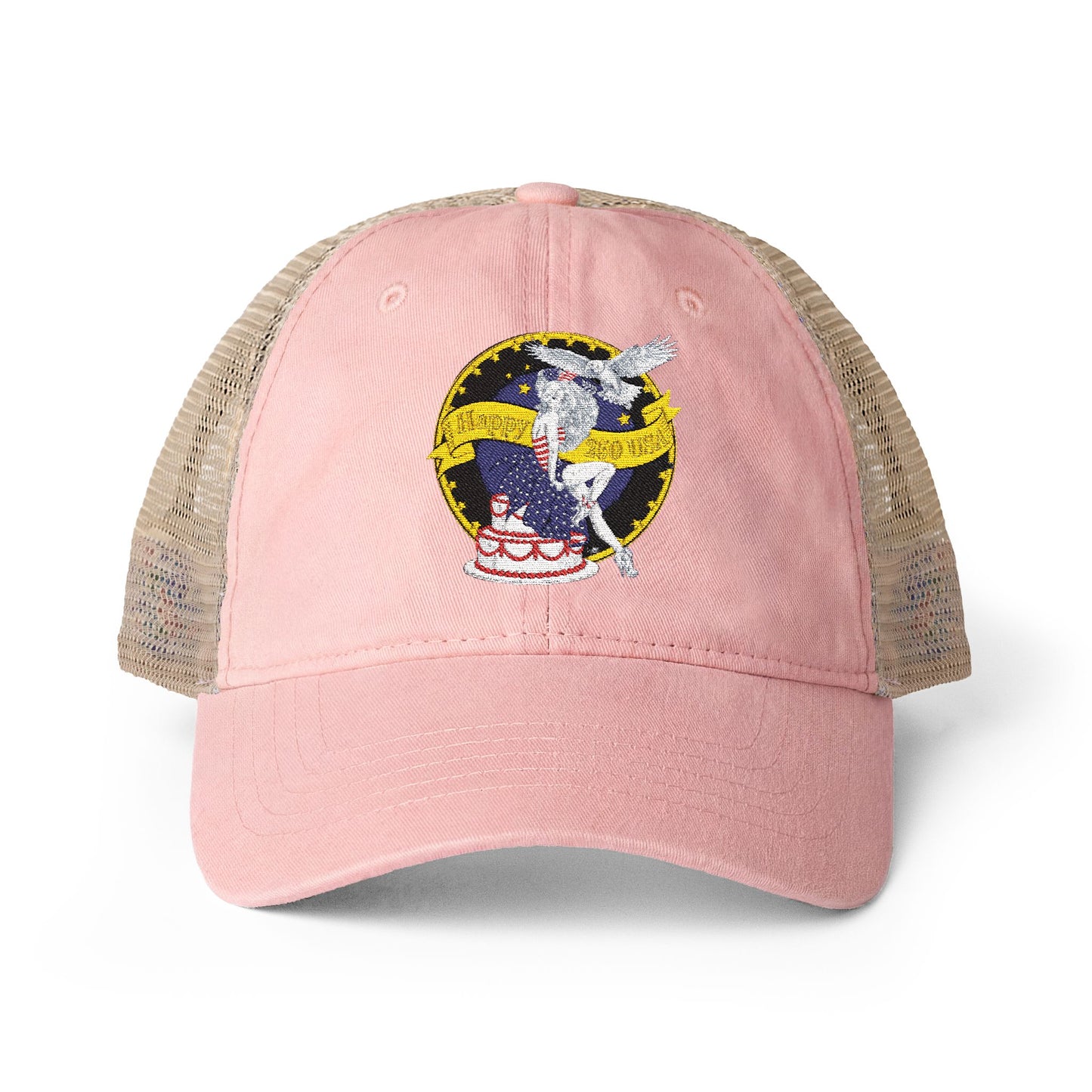 Happy 250th Birthday America — Women's Washed Mesh-Back Cap