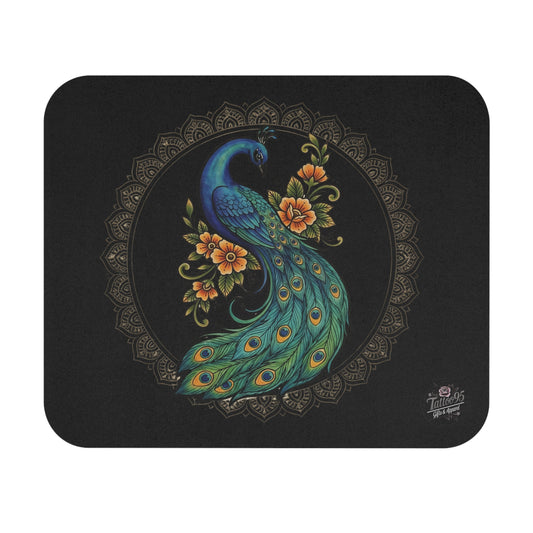 Floral Peacock Mandala - Mouse Pad — Elegant Desk Mat
