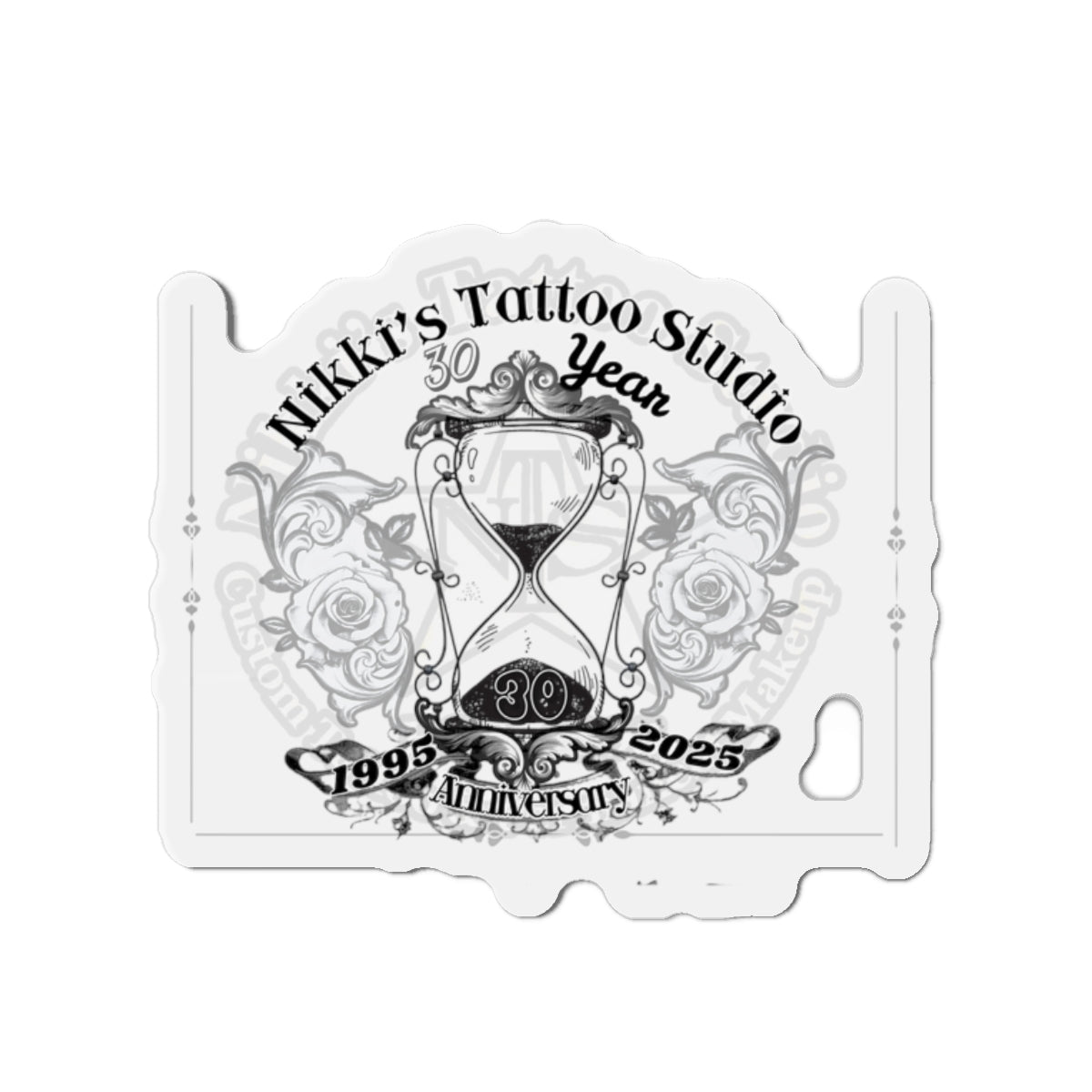 Nikki's Tattoo Studio Collection - 30 Year Anniversary Custom Shape Decorative Refrigerator Magnet