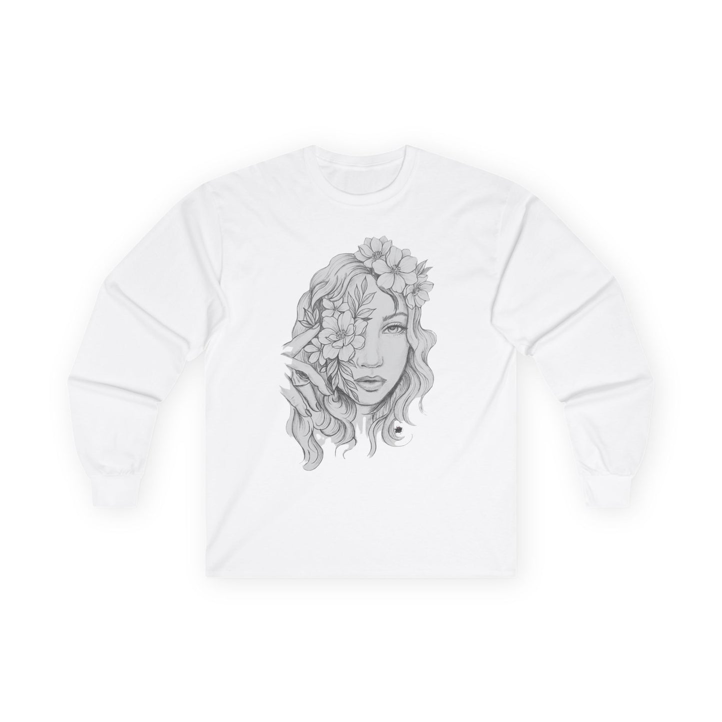 Flower Child Tattoo Artwork - Long Sleeve Ultra Cotton T-Shirt
