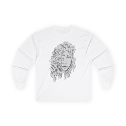 Flower Child Tattoo Artwork - Long Sleeve Ultra Cotton T-Shirt
