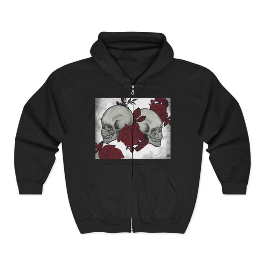Skulls and Roses - Unisex Heavy Blend™ Full Zip Hooded Sweatshirt