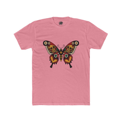 Butterfly Skulled Wings - Crew Tee — Red Yellow & Green Graphic 'Quiet Promise' Cotton Tee