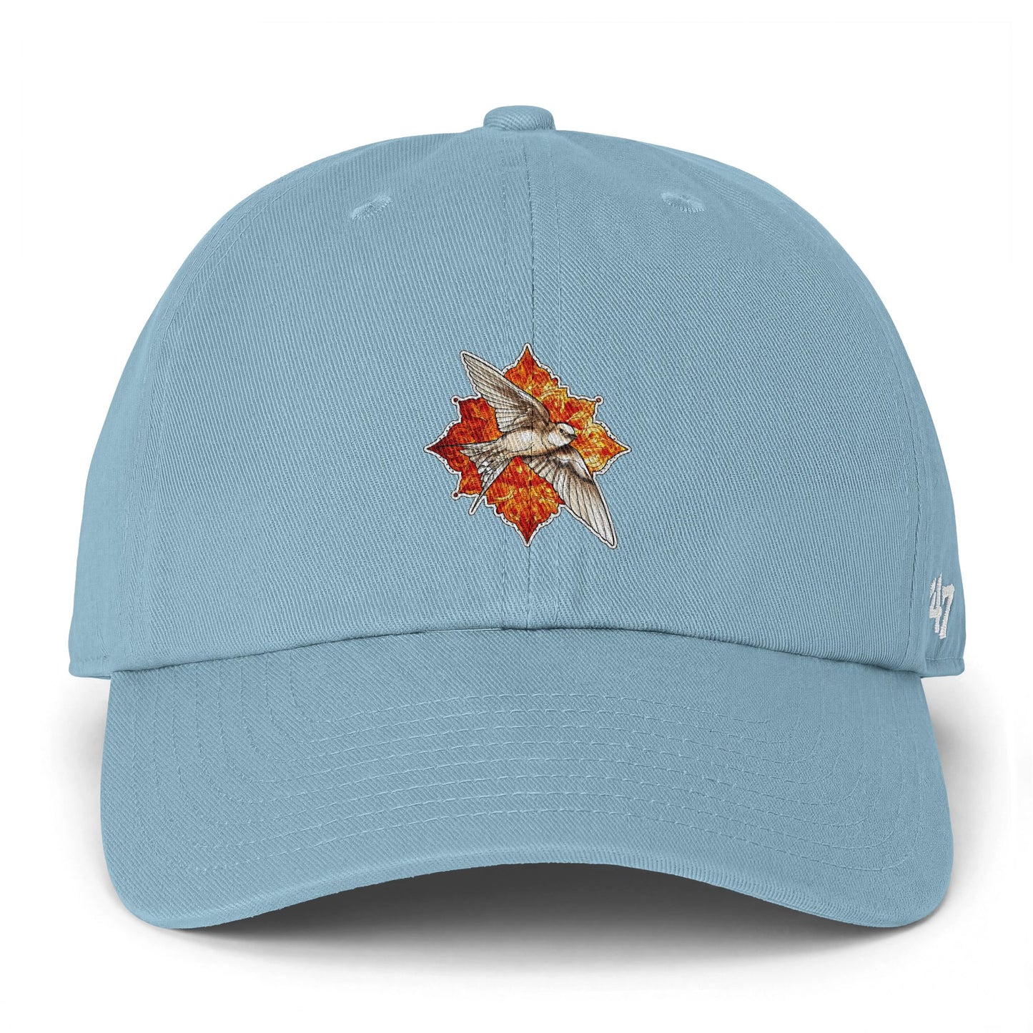 Swallow Bird Embroidered Baseball Cap — Casual Script Hat for Everyday Wear