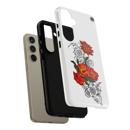 Floral Red Poppy - Tough Galaxy Phone Case Series S10-S25 Series
