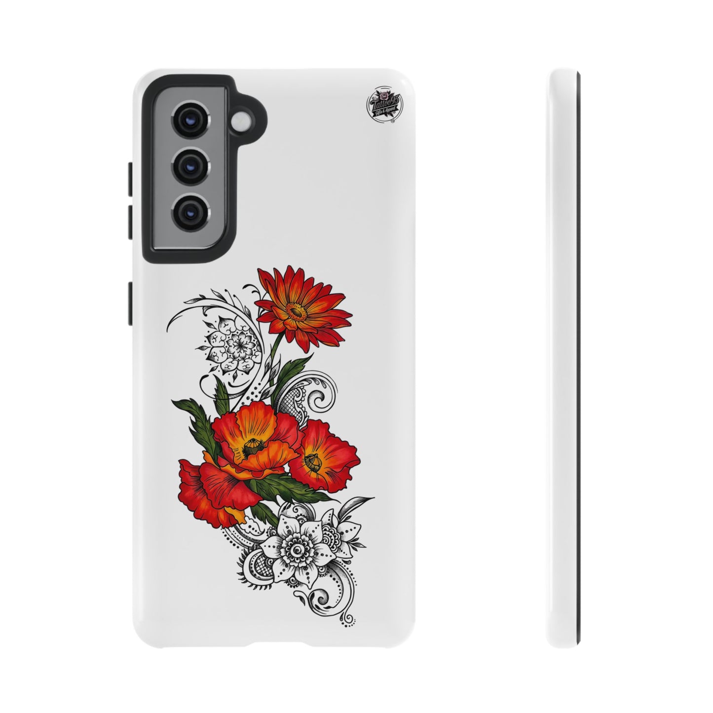 Floral Red Poppy - Tough Galaxy Phone Case Series S10-S25 Series