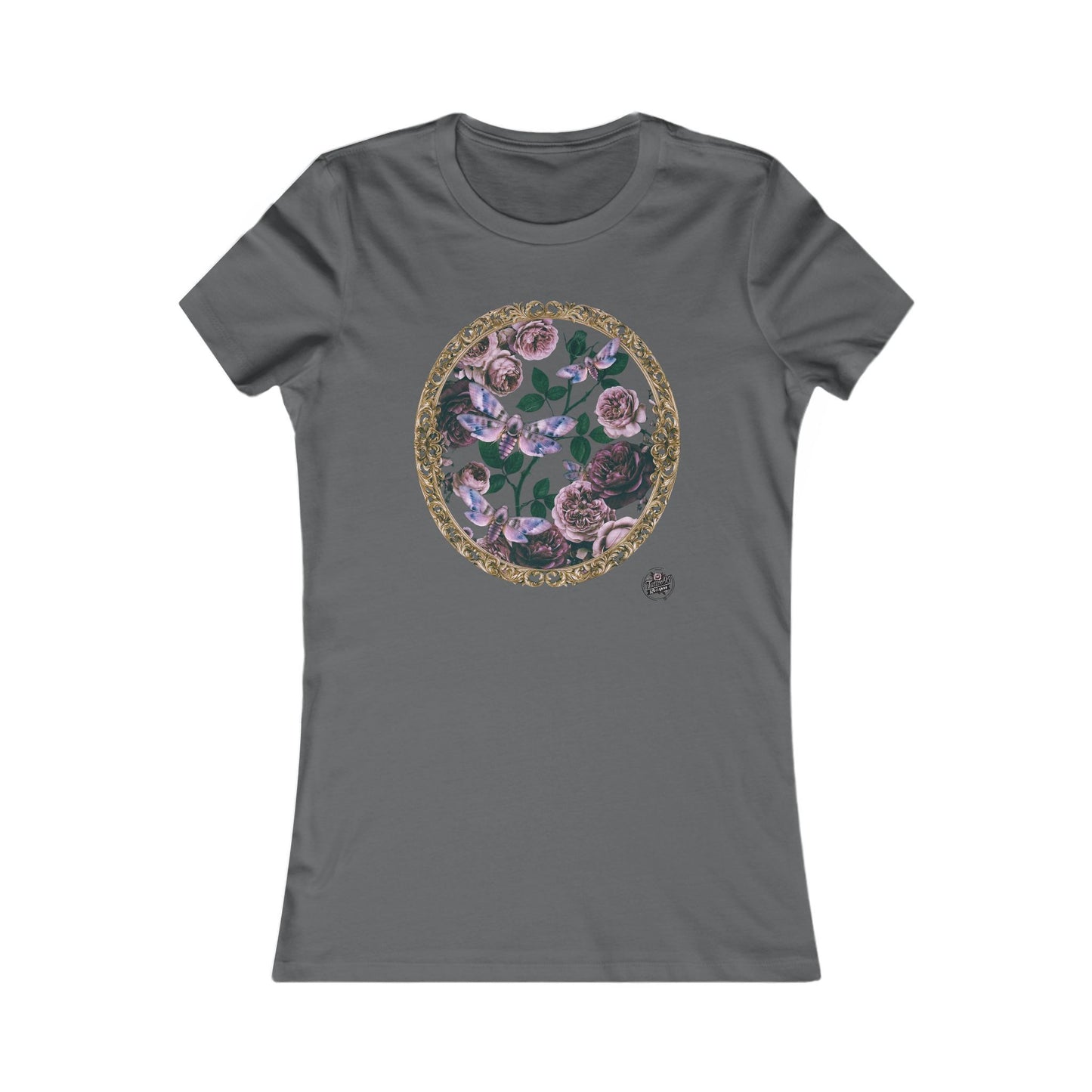 Purple Moths & Roses Women's Slim Fit Tee — Original Tattoo Artwork