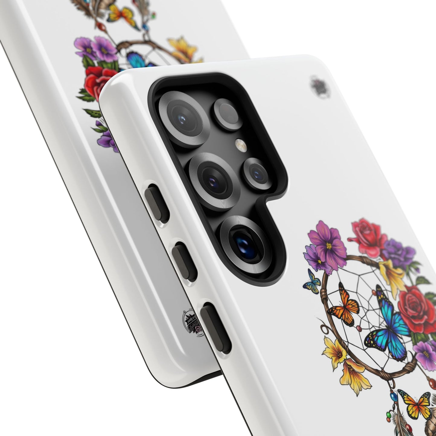 Dreamcatcher &  Butterflies White — Tough Galaxy S10-S25 Series Protective Cover