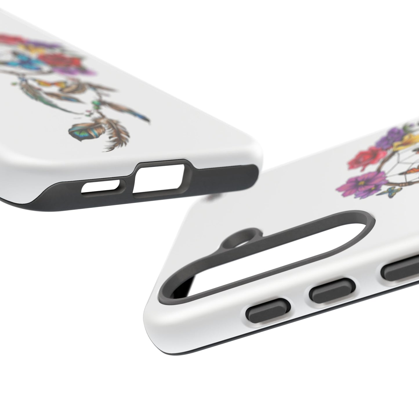 Dreamcatcher &  Butterflies White — Tough Galaxy S10-S25 Series Protective Cover