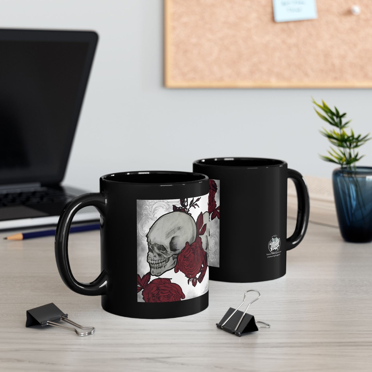 Skulls and Roses Black Mug (11oz and 15oz)