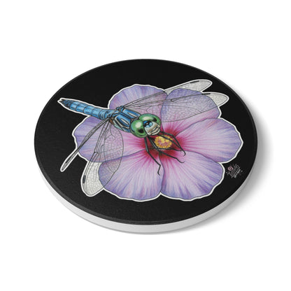 Dragonfly Hibiscus - Round/Square Ceramic Drink Coaster