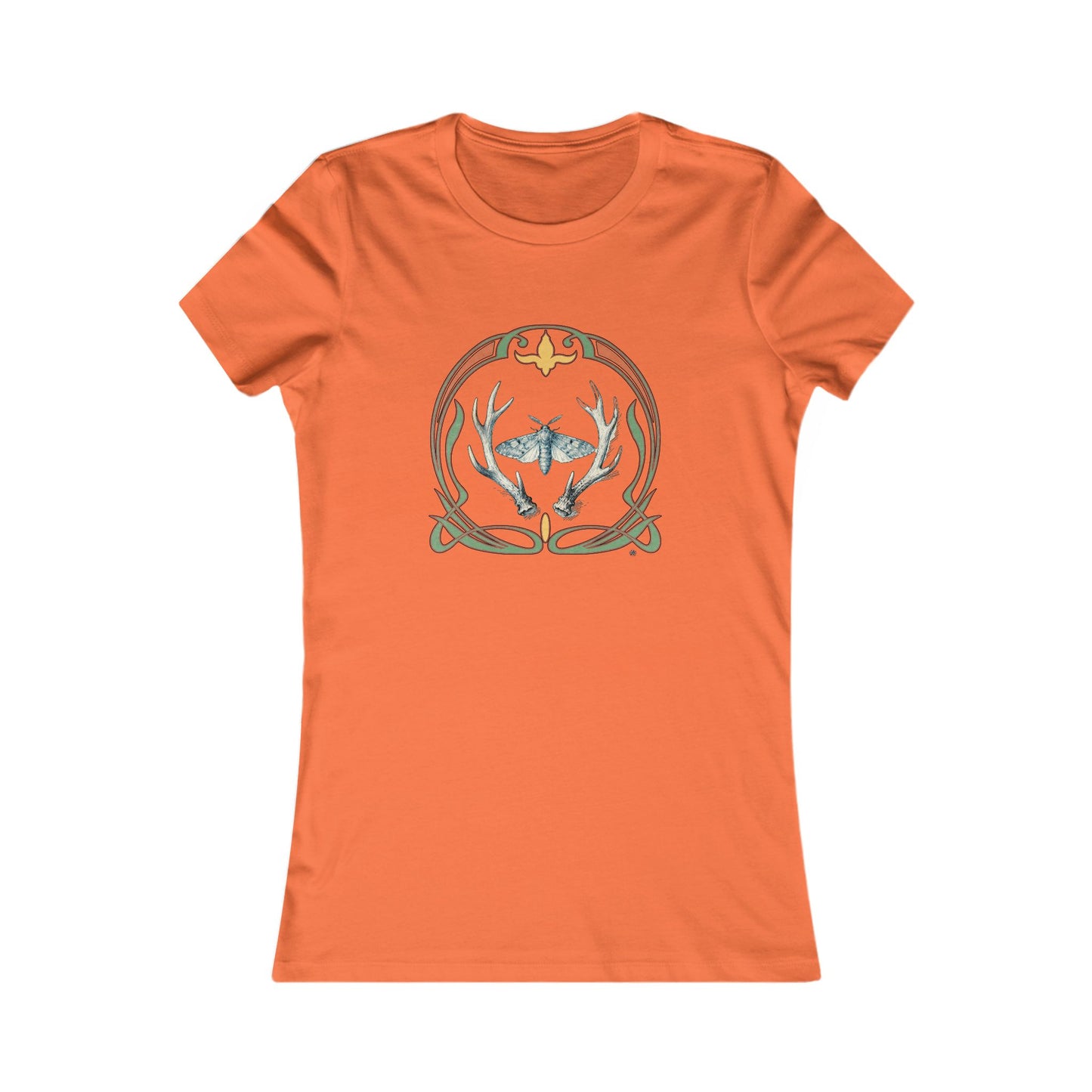 Moth & Antlers Tattoo Design - Women’s Tee — Slim Fit Favorite