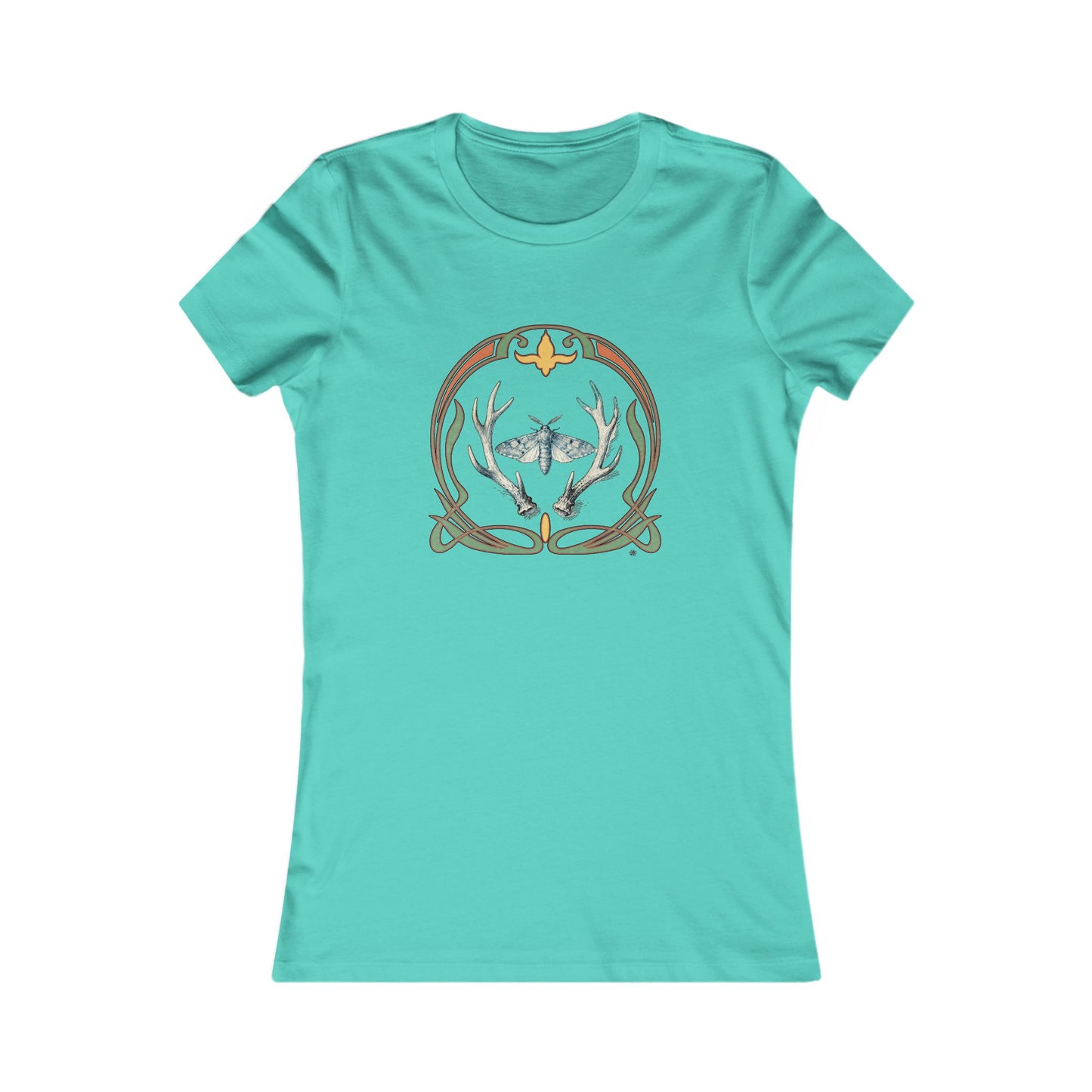 Moth & Antlers Tattoo Design - Women’s Tee — Slim Fit Favorite