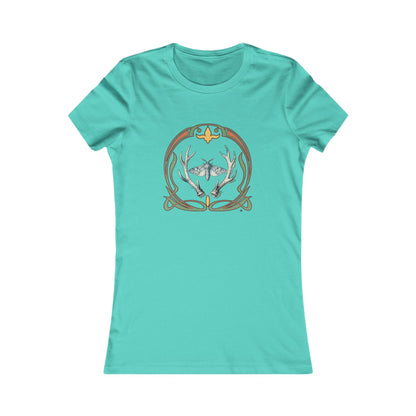 Moth & Antlers Tattoo Design - Women’s Tee — Slim Fit Favorite