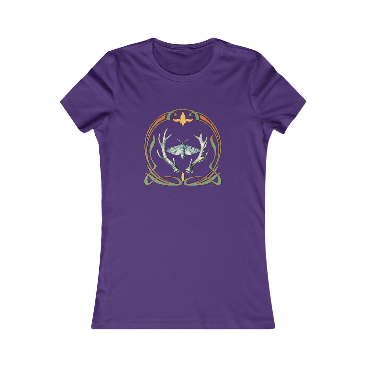 Moth & Antlers Tattoo Design - Women’s Tee — Slim Fit Favorite