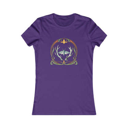 Moth & Antlers Tattoo Design - Women’s Tee — Slim Fit Favorite