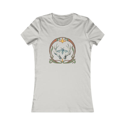 Moth & Antlers Tattoo Design - Women’s Tee — Slim Fit Favorite