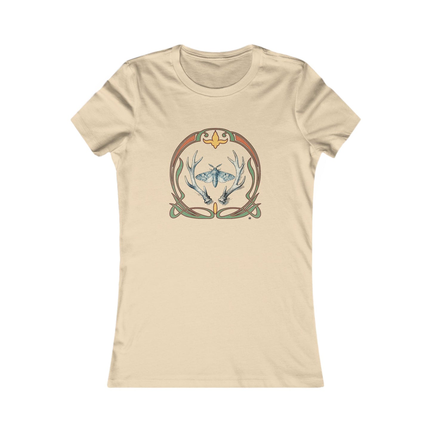 Moth & Antlers Tattoo Design - Women’s Tee — Slim Fit Favorite