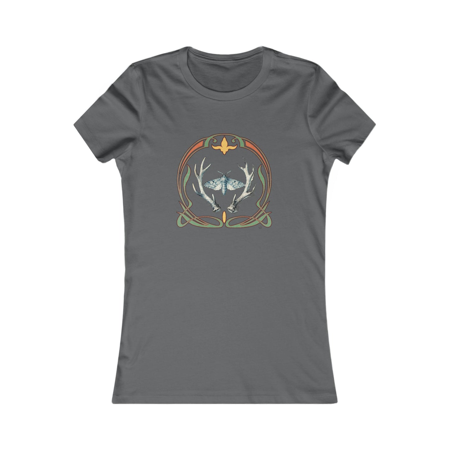 Moth & Antlers Tattoo Design - Women’s Tee — Slim Fit Favorite