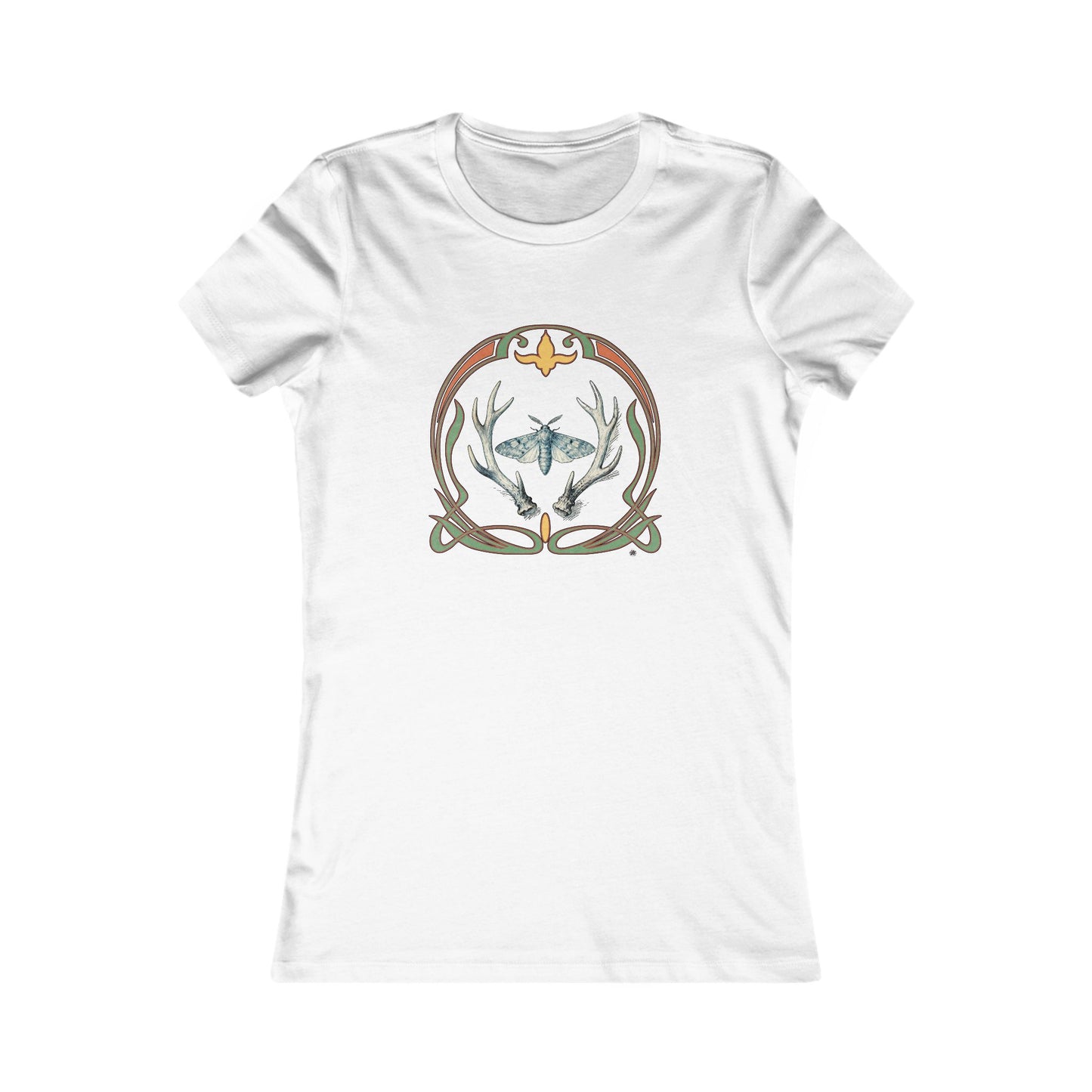 Moth & Antlers Tattoo Design - Women’s Tee — Slim Fit Favorite
