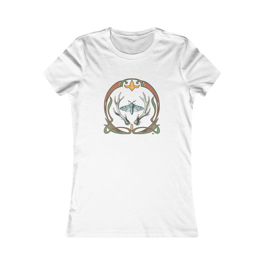 Moth & Antlers Tattoo Design - Women’s Tee — Slim Fit Favorite