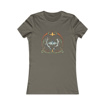 Moth & Antlers Tattoo Design - Women’s Tee — Slim Fit Favorite