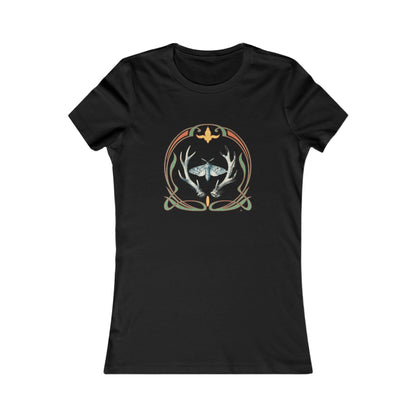 Moth & Antlers Tattoo Design - Women’s Tee — Slim Fit Favorite