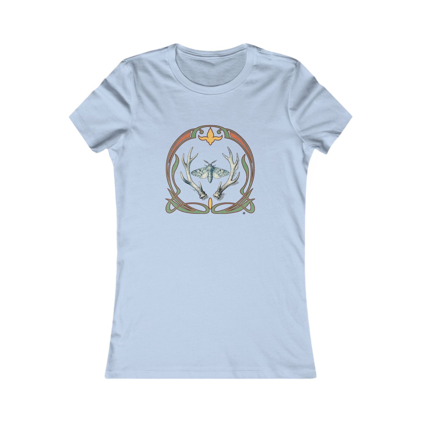 Moth & Antlers Tattoo Design - Women’s Tee — Slim Fit Favorite