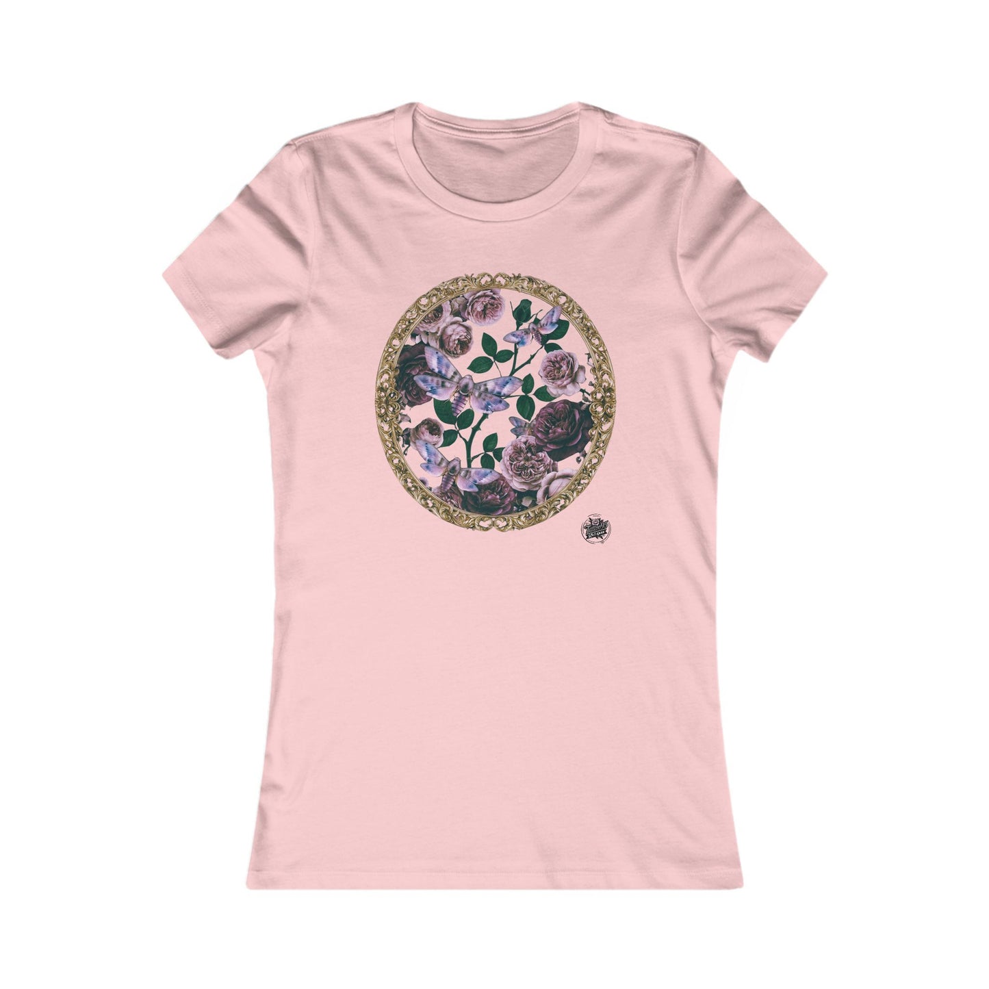 Purple Moths & Roses Women's Slim Fit Tee — Original Tattoo Artwork