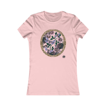 Purple Moths & Roses Women's Slim Fit Tee — Original Tattoo Artwork