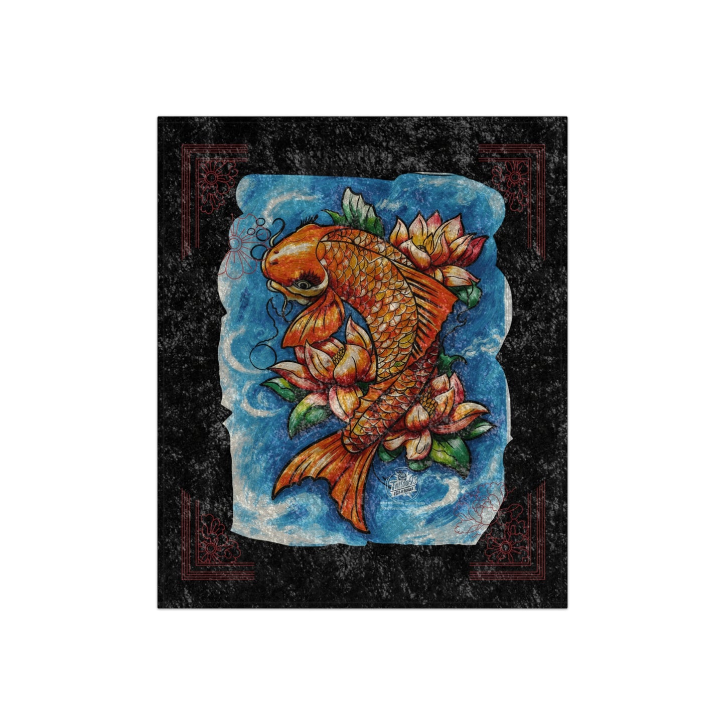 Koi Fish - Crushed Velvet Blanket (50" x 60")